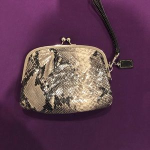 Coach snakeskin wristlet
